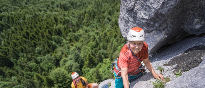 Maria Kittl aus Bad Ischl ist auch mit 94 Jahren noch sicher in der Wand