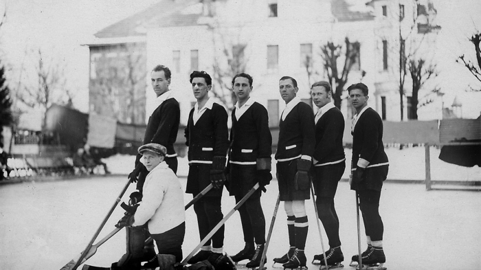 Die VSV-Gründermannschaft 1923: Erich Brugger, Otto Mulli, Karl Glatz, Hubert Wimberger, Wilhelm Kober, Max Mayer, Karl Santner.
