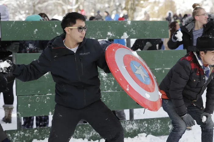 Der winterliche Spaß fand im Wright Park in Tacoma im US-Bundesstaat Washington statt.