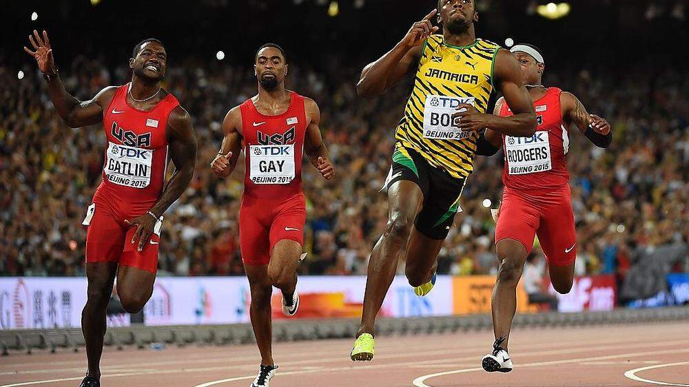 Usain Bolt (gelbes Leibchen) will bei Olympia in Rio wieder vorne sein