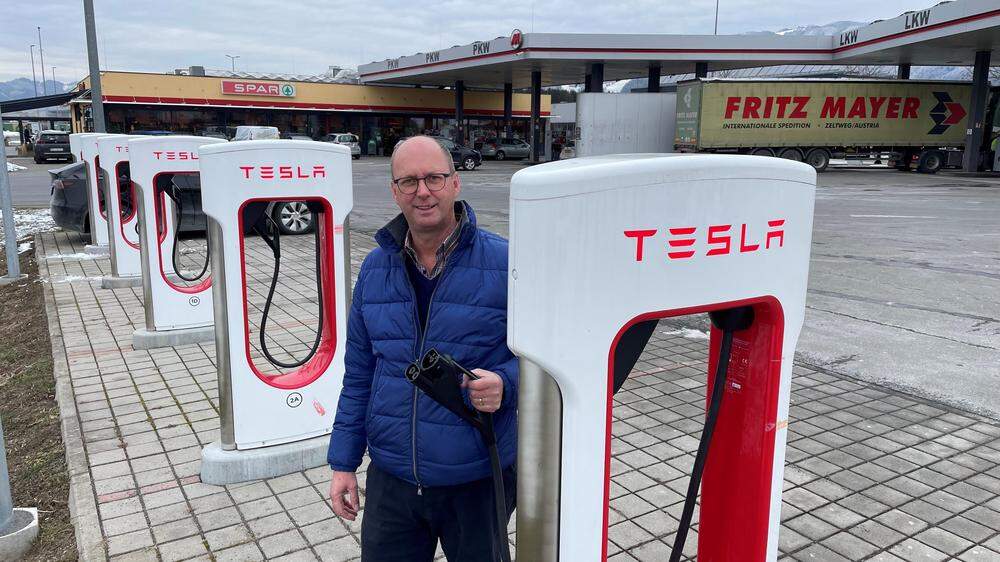 Fritz Mayer beim neuen „Supercharger“ bei der M-Rast in Zeltweg