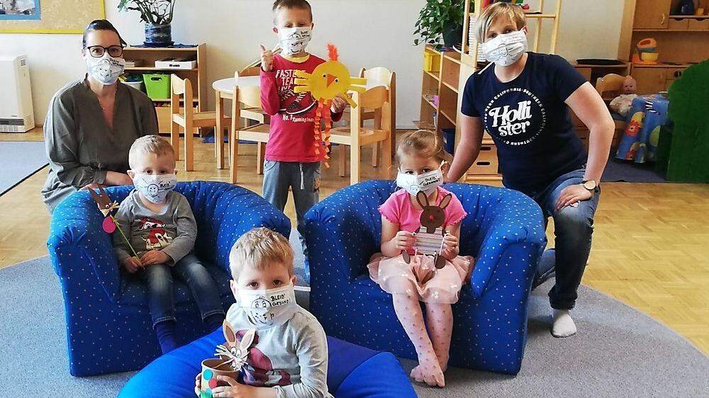 Im Kindergarten „Auf der Tratten“ in Villach werden bereits Masken verwendet 
