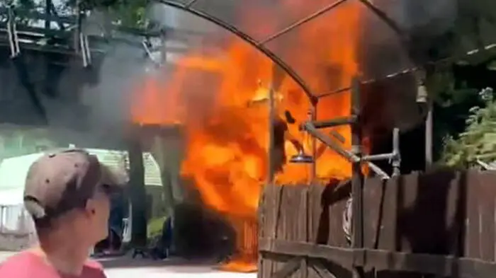 Brand im Gardaland am Gardasee