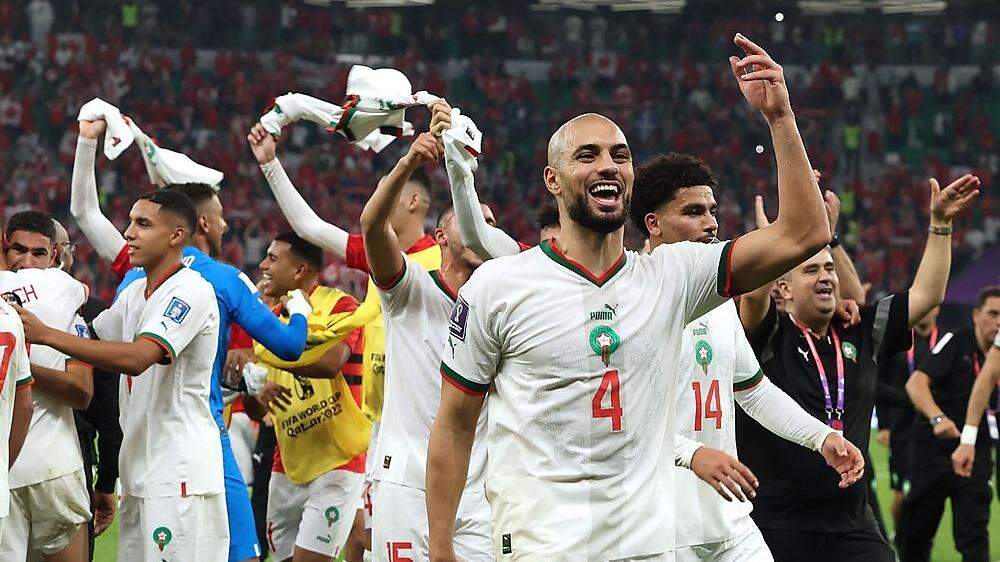 Die Marokkaner jubelten nach dem Sieg über Kanada