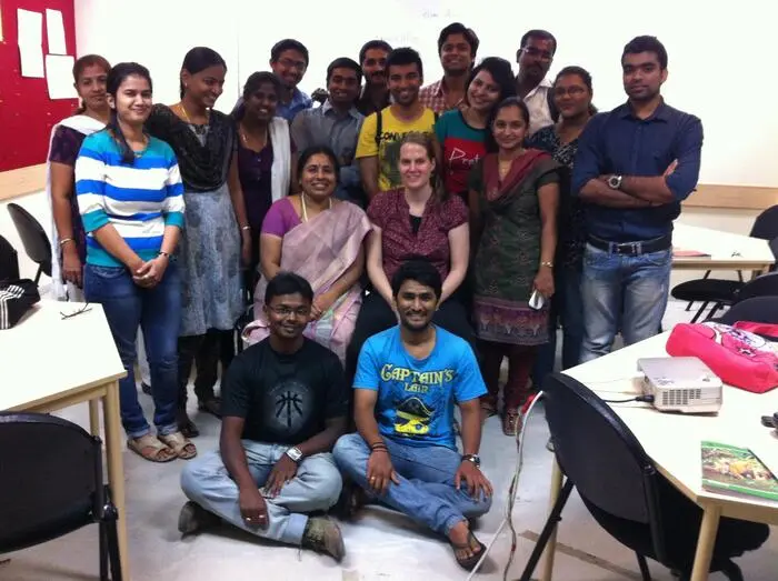 Am Goethe-Institut in Bangalore unterrichtete Hofbauer-Sreedhar