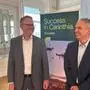 Extoll-Geschäftsführer Dirk Wieberneit (links) und Ulrich Krackhardt im Spiegelsaal