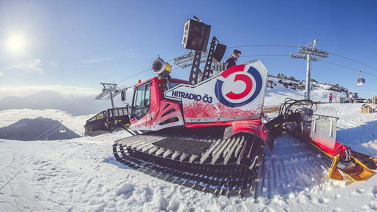 Der Ö3-PistenBully sorgt in Heiligenblut für Stimmung