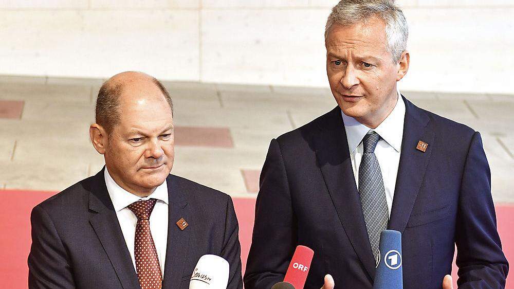 Der deutsche Finanzminister Olaf Scholz und sein französischer Kollege Bruno Le Maire 