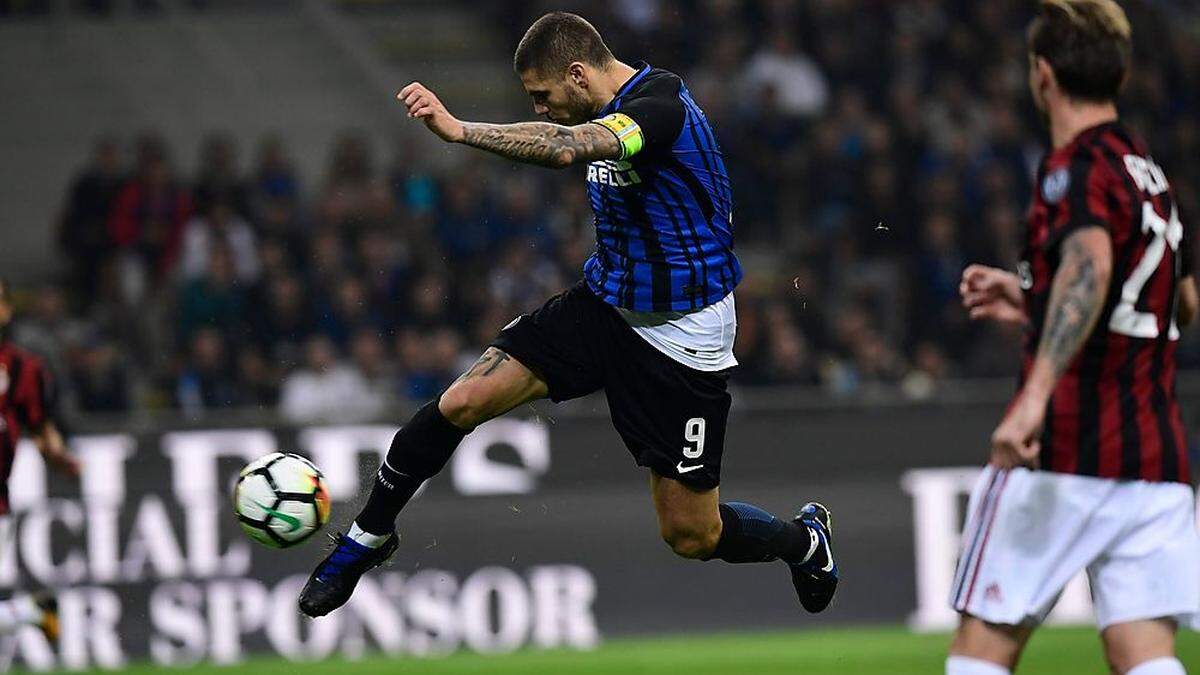 Mauro Icardi traf im Mailänder Derby gleich drei Mal 