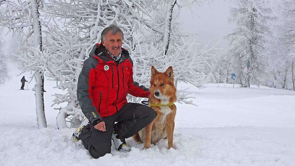 Hans Schuster und Lawinenhund Ares fanden den vermissten Tourengeher