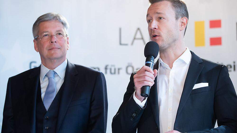 Landeshauptmann Peter Kaiser mit EU-Minister Gernot Blümel