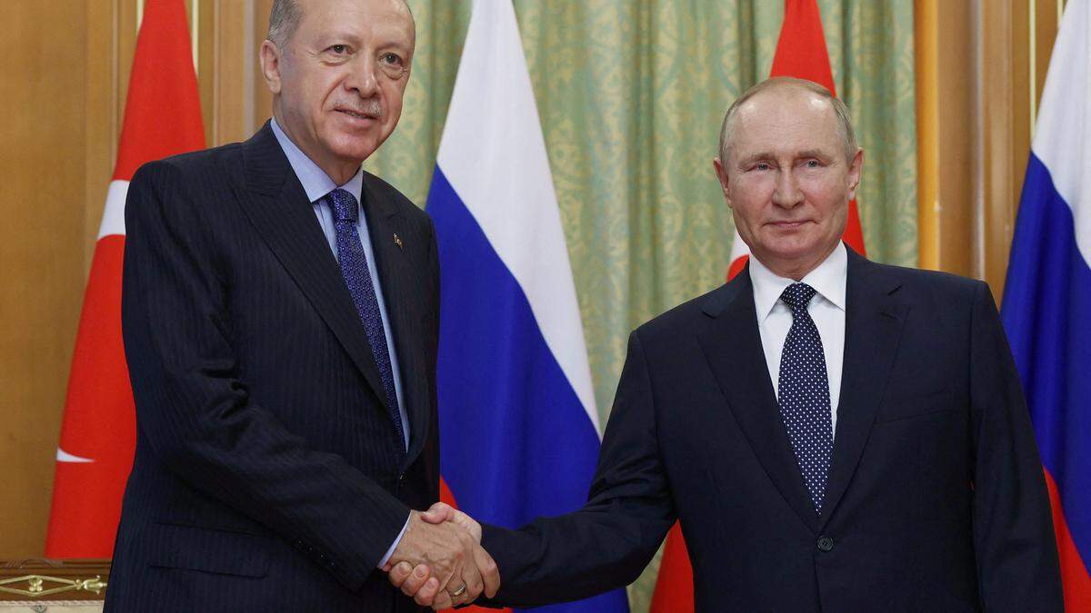 Erdoan und Putin begrüßten sich mit einem freundschaftlichen Händedruck 
