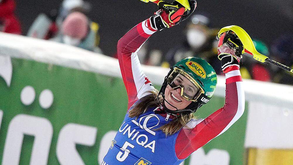 Katharina Liensberger eroberte beim Slalom am Semmering Platz zwei