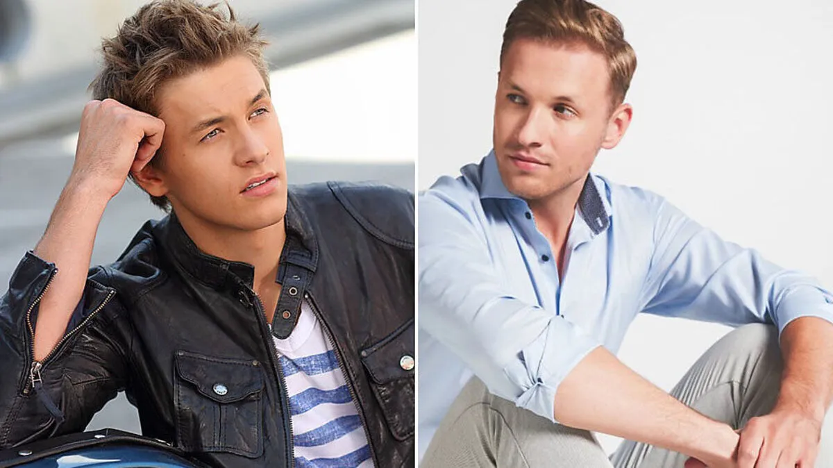 Daniel Kleinfercher bei seinem ersten (links) und einem seiner letzten Fotoshootings (rechts)