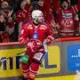 KLAGENFURT,AUSTRIA,11.MAR.25 - ICE HOCKEY - ICE Hockey League, play off quarterfinal, Klagenfurter AC vs HC Pustertal. Image shows the rejoicing of Steven Strong (KAC) with fans.  
Photo: GEPA pictures/ Matthias Trinkl