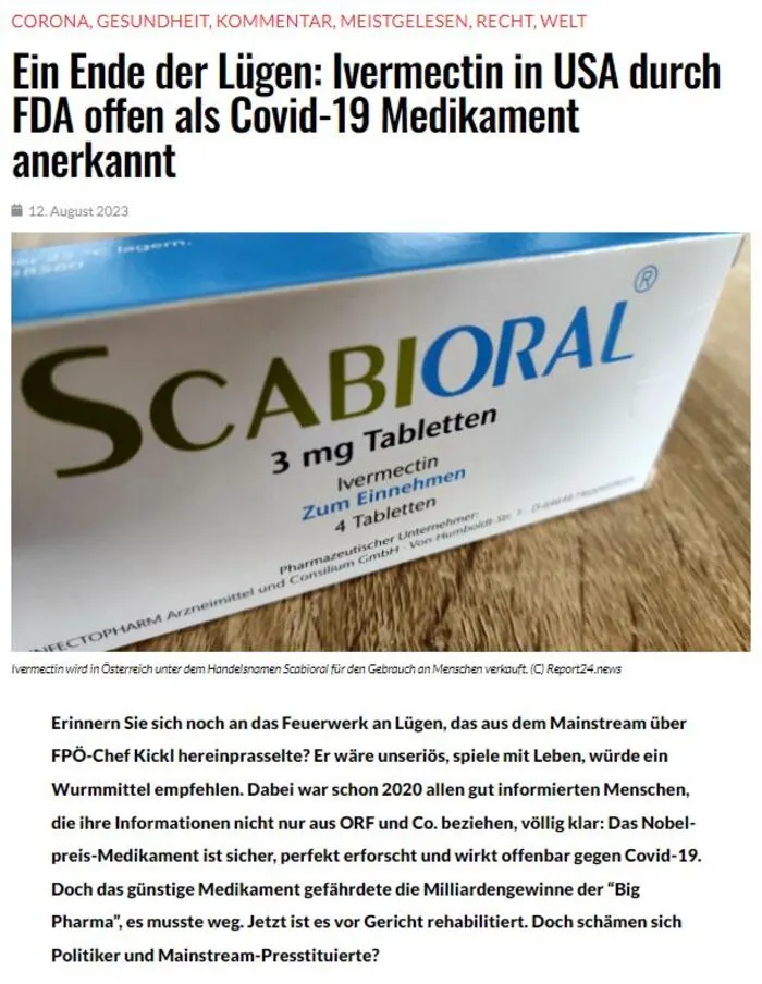 Ivermectin tabletten österreich