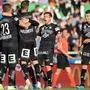 WOLFSBERG,AUSTRIA,04.AUG.19 - SOCCER - tipico Bundesliga, WAC Wolfsberg vs SK Sturm Graz. Image shows the rejoicing of Sturm with Lukas Spendlhofer, Anastasios Avlonitis, Thomas Schrammel and Ivan Ljubic (Sturm).
Photo: GEPA pictures/ Christian Walgram