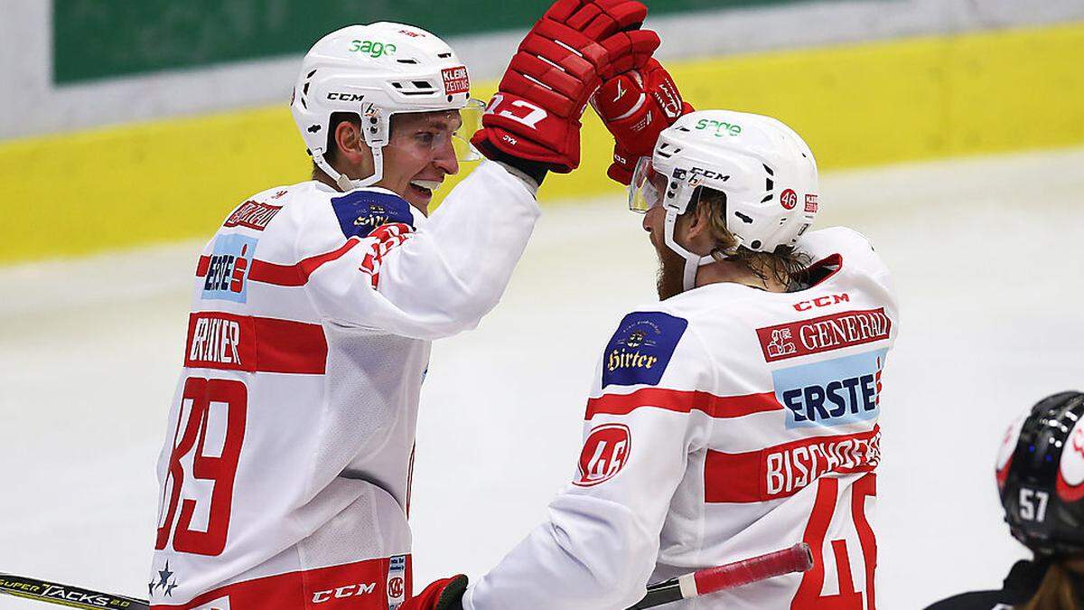 Marco Brucker und Johannes Bischofberger wollen auch heute gegen Bozen jubeln