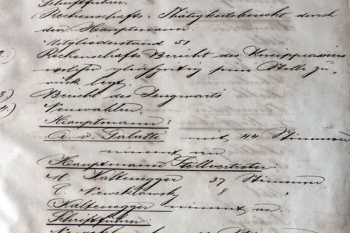 Protokoll der Generalversammlung 1899