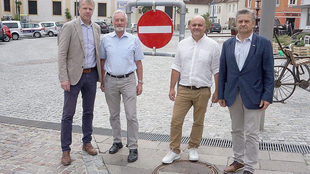 Paul Klingenstein, Fritz Polzhofer, Dietmar Peinsipp und Herbert Spitzer sprachen sich gegen eine Sperre ohne Einbindung der Innenstadt aus