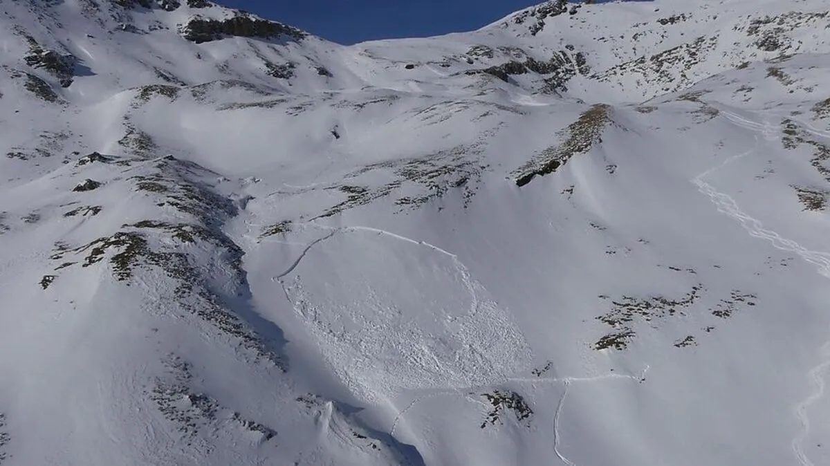 An dieser Stelle löste sich das Schneebrett