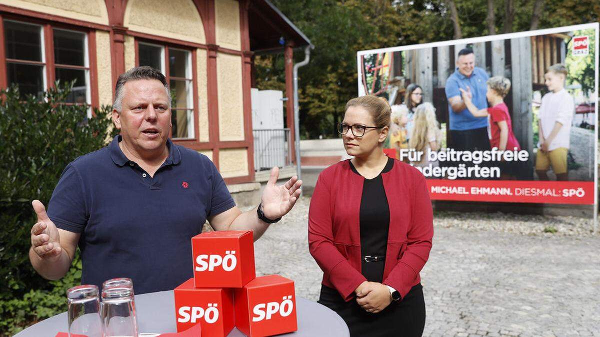 Michael Ehmann und Daniela Schlüsselberger bei der Präsentation im Volksgarten-Pavillon