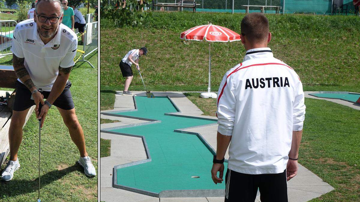 Christian Gobetz (links) sorgte dafür, dass die Bahnengolf-EM in Voitsberg zu einem erstklassigen Sportevent wurde