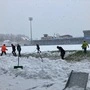 Gemeinsam Schneeschaufeln im Stadion: Der TSV bittet um Hilfe