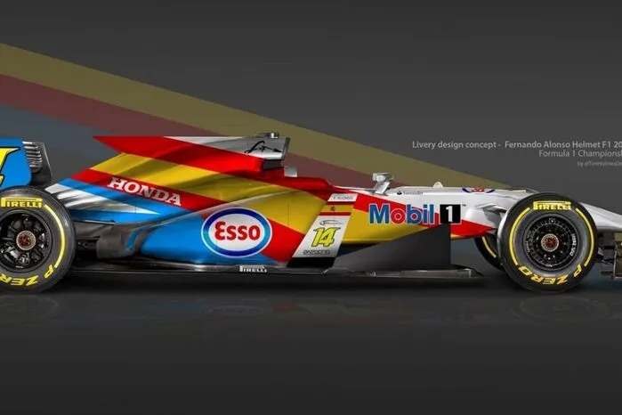 Tim Holmes ist Web-Designer und "färbt" auch die Formel-1-Autos in verschiedenen Ansichte. Wie der McLaren von Alonso . . .
