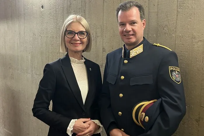 Gabriele kolar, 2. Landtagspräsidentin, und Gerald Ortner, Landespolizeidorektor Steiermark