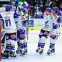 VILLACH,AUSTRIA,22.MAR.22 - ICE HOCKEY - ICE Hockey League, Villacher SV vs HK Olimpija Ljubljana. Image shows the rejoicing of Villach. Photo: GEPA pictures/ Daniel Goetzhaber