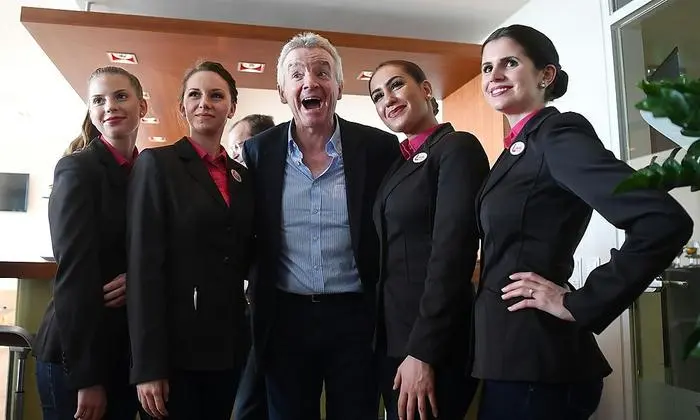 Ryanair-Chef O'Leary heute, Dienstag, während der Pressekonferenz in Wien
