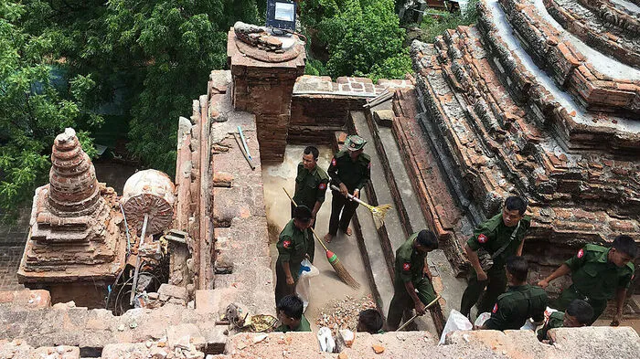 In den Tempeln von Bagan in Myanmar wurde beschädigt