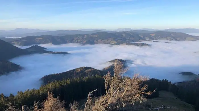 Oben Sonne, unten Nebel: Wie auf der Sommeralm zeigte sich das Wetter in den letzten Tagen fast in der gesamten Steiermark