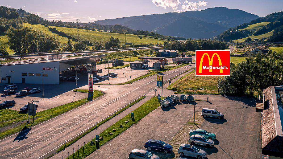 Unmittelbar an der S6-Abfahrt Mürzzuschlag-Ost baut McDonald's eine Filiale