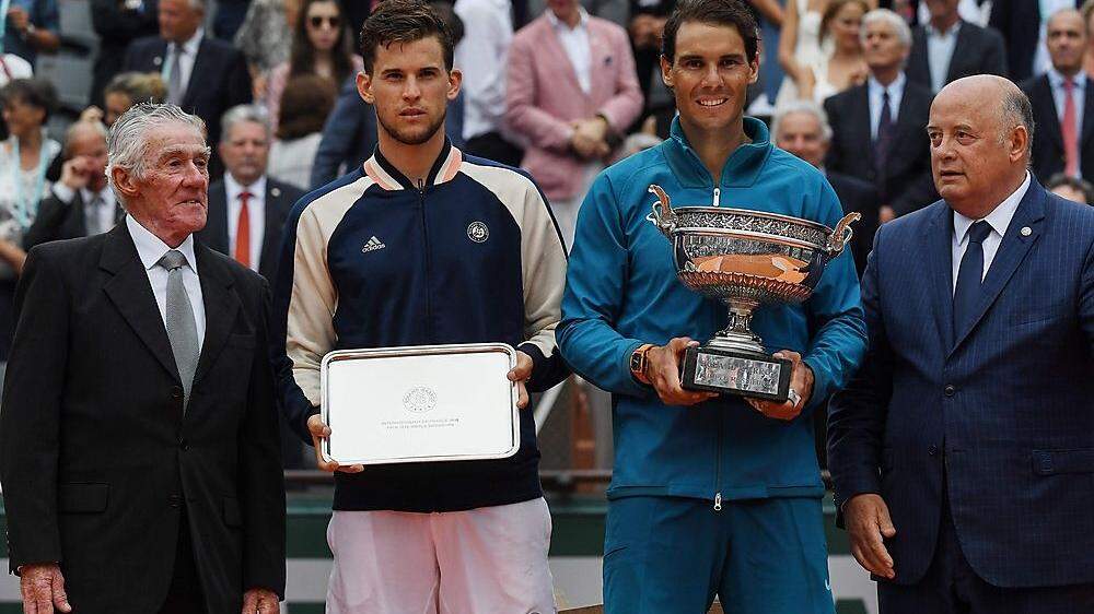 Dominic Thiem und Rafael Nadal bei der Siegerehrung