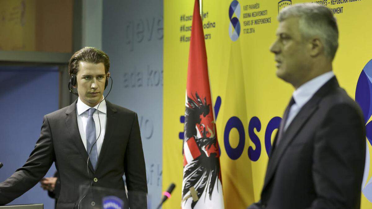 Treffen der Aussenminister: Sebastian Kurz (links) und Hashim Thaci