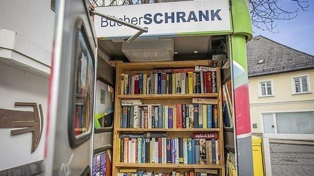 Eine von fünf Bücherzellen in der Stadtgemeinde Wolfsberg