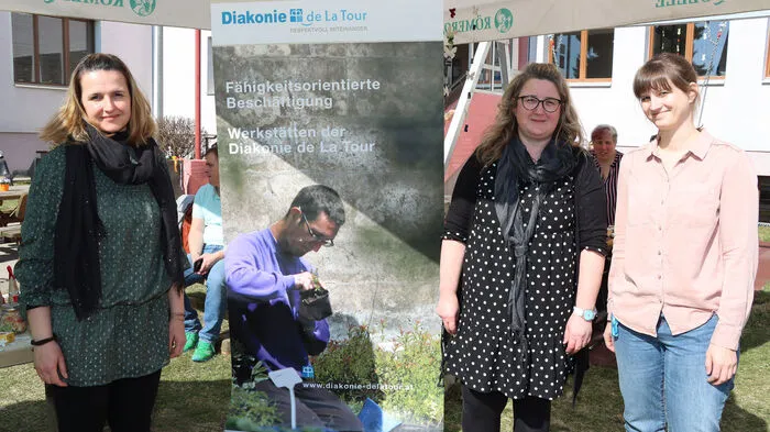 Am Foto von Links: Daniela Grünkranz (Leitung David-Zentrum 1), Alexandra Meisterl (Teamleitung Stadt-Werkstadt Feldkirchen) und Martina Lercher (Leitung Staberweg). Nicht am Foto Simone Ebner-Schranzhofer (Leitung Stadt-Werkstadt St. Veit/Glan).