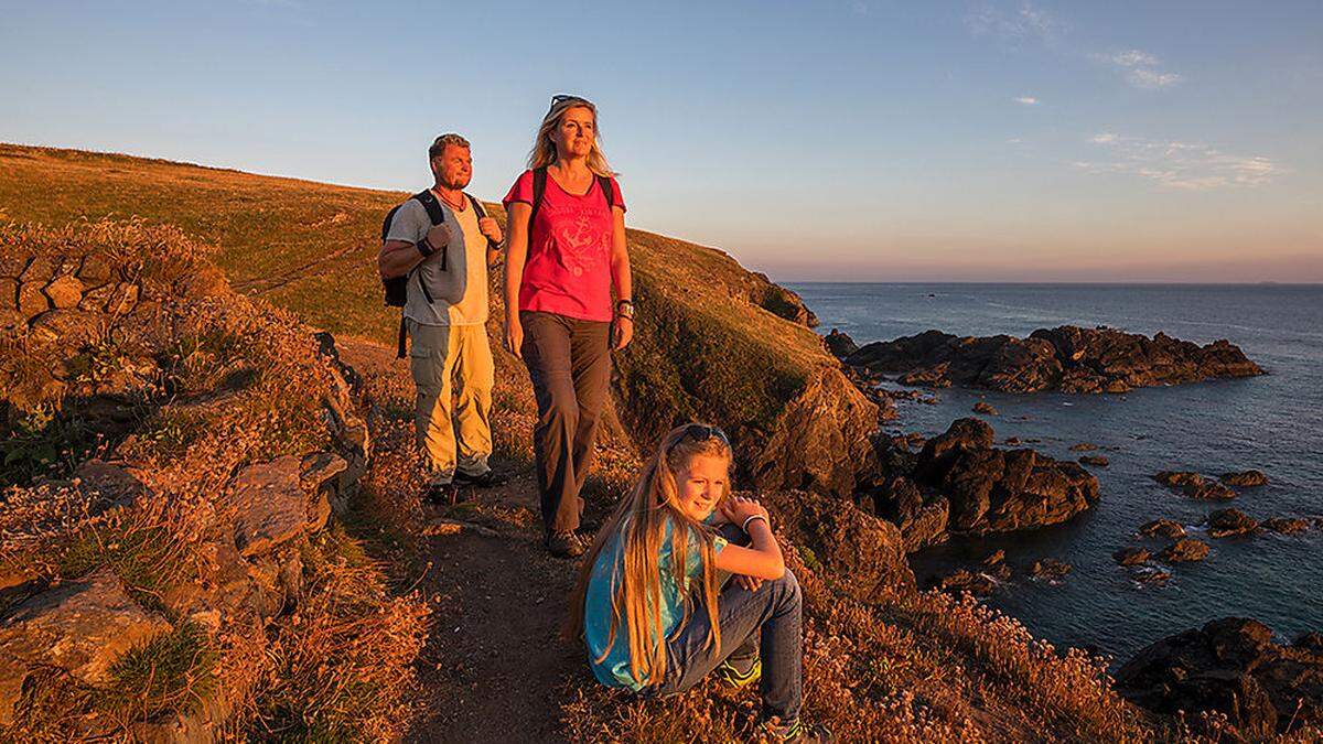 Wolfgang Fuchs mit seiner Familie in Cornwall