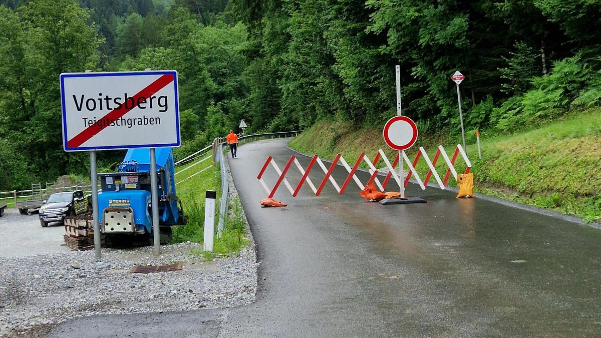 Seit 11. Juni ist der Teigitschgraben zwischen Voitsberg und St. Martin am Wöllmißberg gesperrt