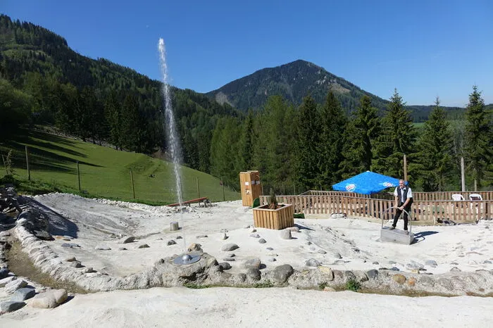 Der Wasserpark ist rund 500 Quadratmeter groß.