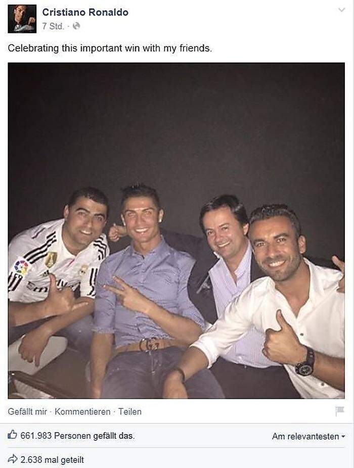 Cristiano Ronaldo feierte mit Freunden
