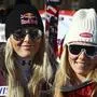 FILE - United States' Lindsey Vonn, left, and Mikaela Shiffrin pose for a photo after an alpine ski, women's World Cup super-G, in Cortina d'Ampezzo, Italy, Sunday, Jan. 29, 2017. Mikaela Shiffrin has matched Lindsey VonnâÄÖs womenâÄÖs World Cup skiing record with her 82nd win at the women's World Cup giant slalom race, in Kranjska Gora, Slovenia, on Sunday, Jan. 8, 2023. (AP Photo/Alessandro Trovati, File)