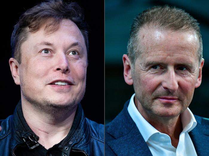 Zwei Konzernlenker: Elon Musk (Tesla) und Herbert Diess (VW)