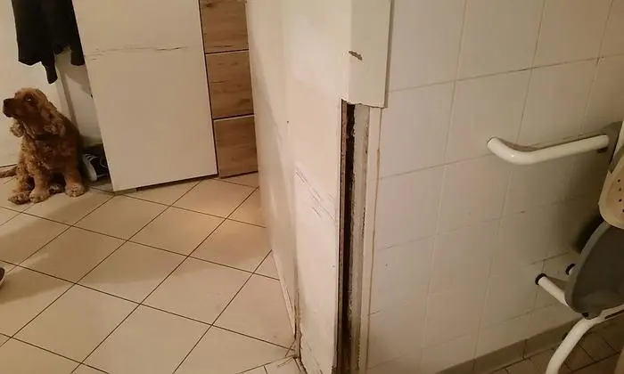 Nässe in der Dusche setzt dem Türstock zu