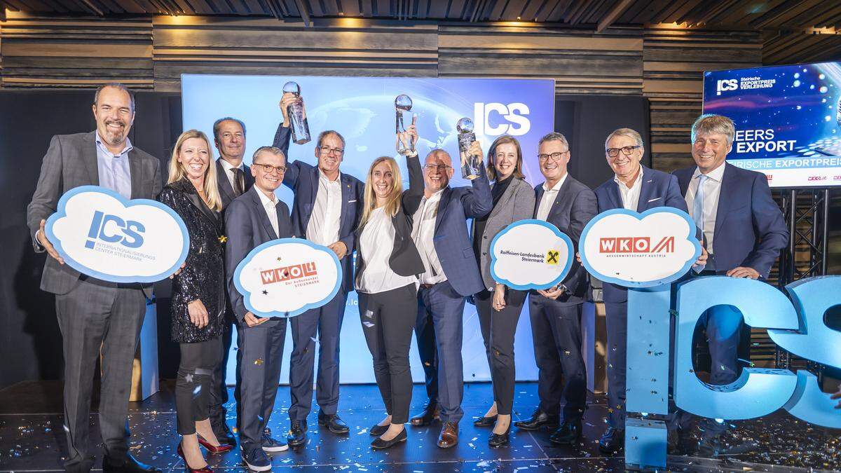 Parade der Top-Exporteure: ICS, Raiffeisen und WKO prämierten mit Meteka, 
Fuchshofer und Elin die steirischen Exportpreissieger des Jahres 2024