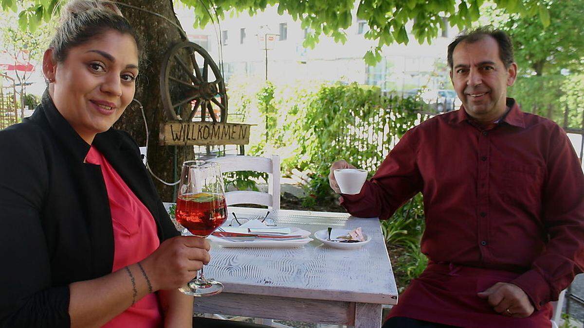 Stankovic und Tochter Silvi im Gastgarten des „M&S“