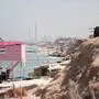 Strand im Gazastreifen mit Blick auf Israel