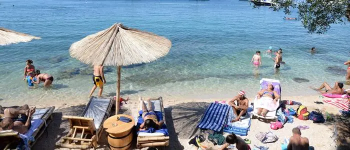 Auch in Rovinj in Kroatien kann man noch im Oktober baden gehen